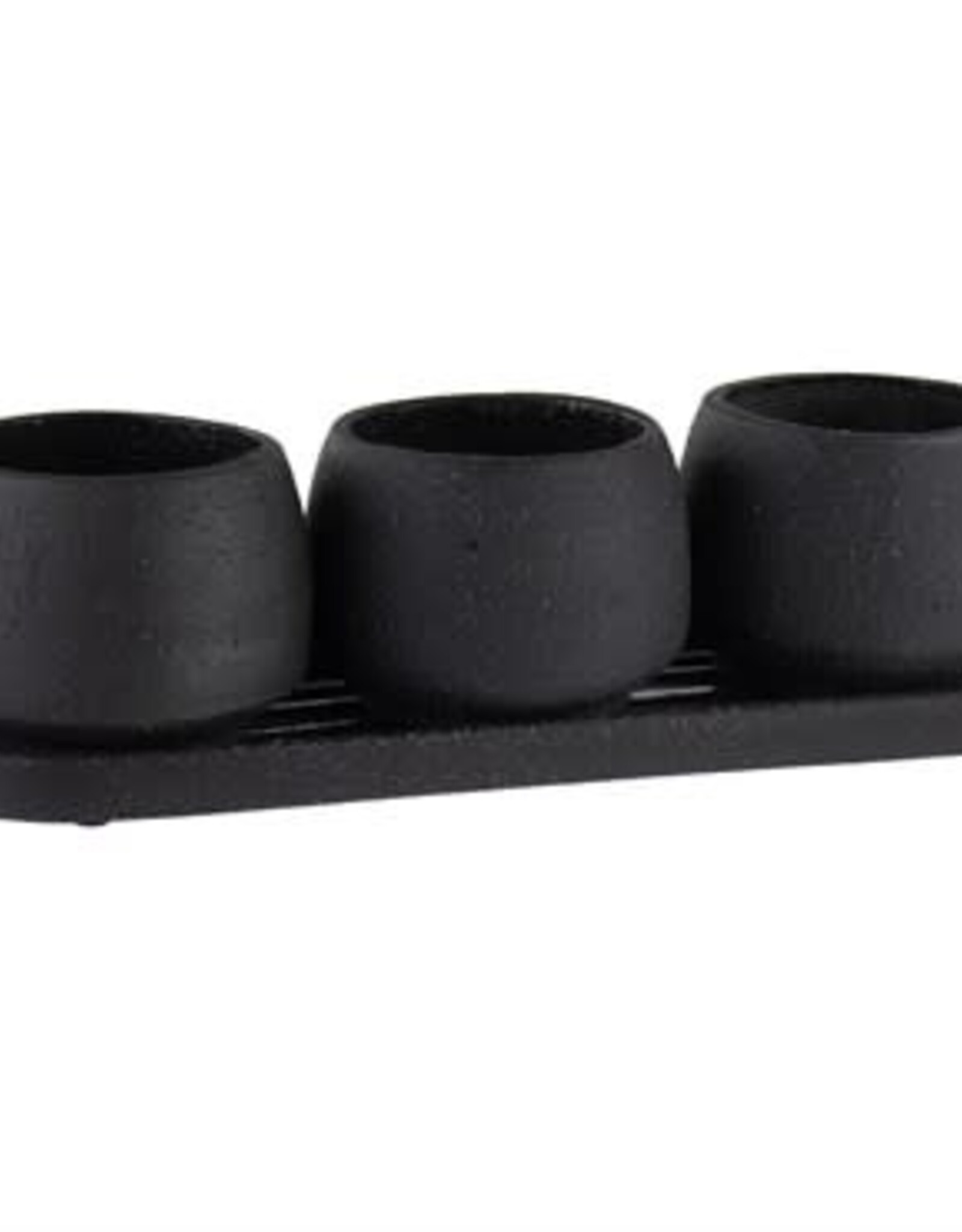 Syndicate Home & Garden® Stoneware Trio Planters  - 3in x 3in - Charcoal - Assortment