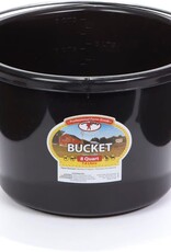 MILLER Round Black Plastic Feed Bucket with Metal Handle 8 qt