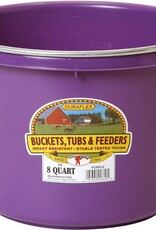 MILLER Round Purple Plastic Feed Bucket with Metal Handle 8 qt