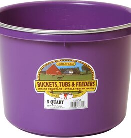 MILLER Round Purple Plastic Feed Bucket with Metal Handle 8 qt