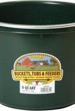 MILLER Round Dark Green Plastic Feed Bucket with Metal Handle 8 qt