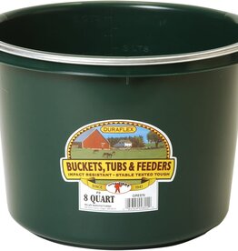 MILLER Round Dark Green Plastic Feed Bucket with Metal Handle 8 qt