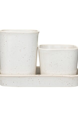 Stoneware Planters/Containers w/ Saucer