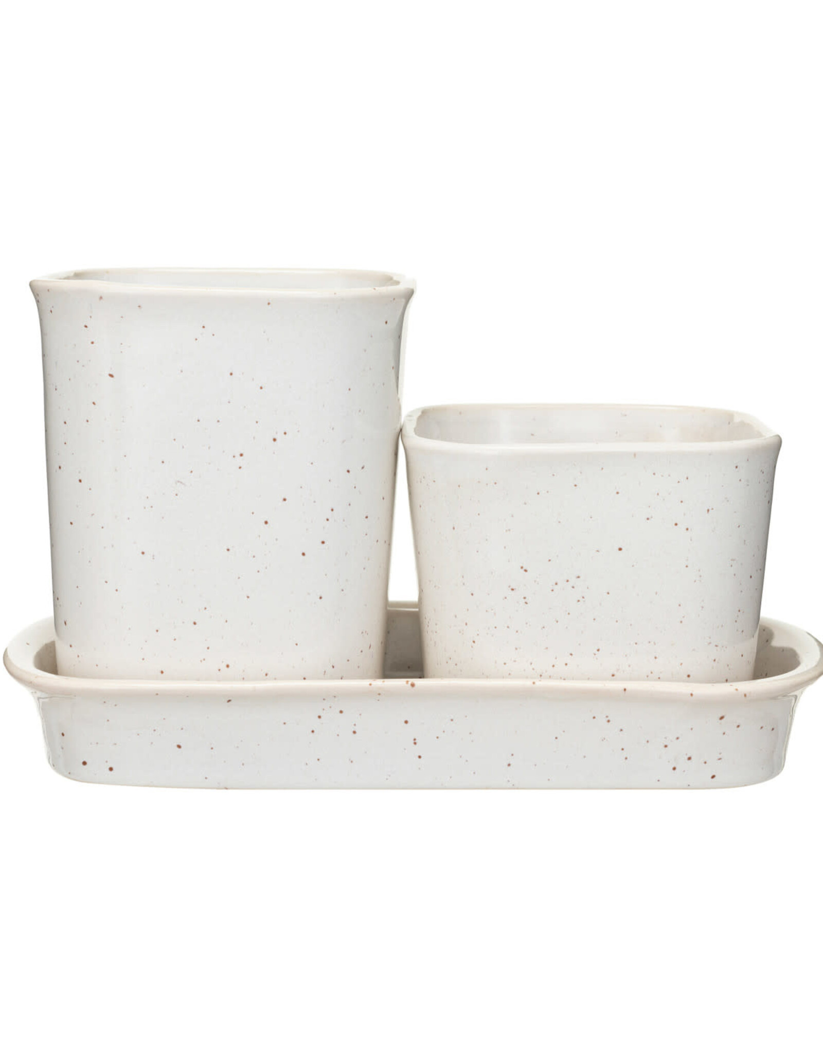 Stoneware Planters/Containers w/ Saucer