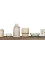 Wood Tray w/ Embossed Glass Tealight/Votive Holders w/ Vase, Set of 7