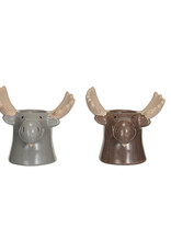 Stoneware Moose Tealight Holder, Reactive Glaze, 2 Colors