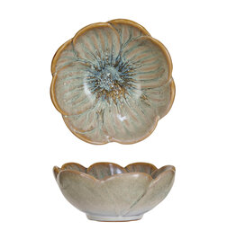 Stoneware Flower Shaped Bowl 4-3/4" Round x 2"H