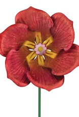 Textured Flower Spinner Stake - Poppy 17.5"x 61"