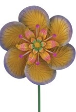 Textured Flower Spinner Stake - Purple 17.25"x61"