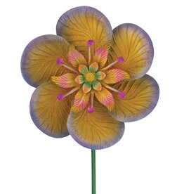Textured Flower Spinner Stake - Purple 17.25"x61"