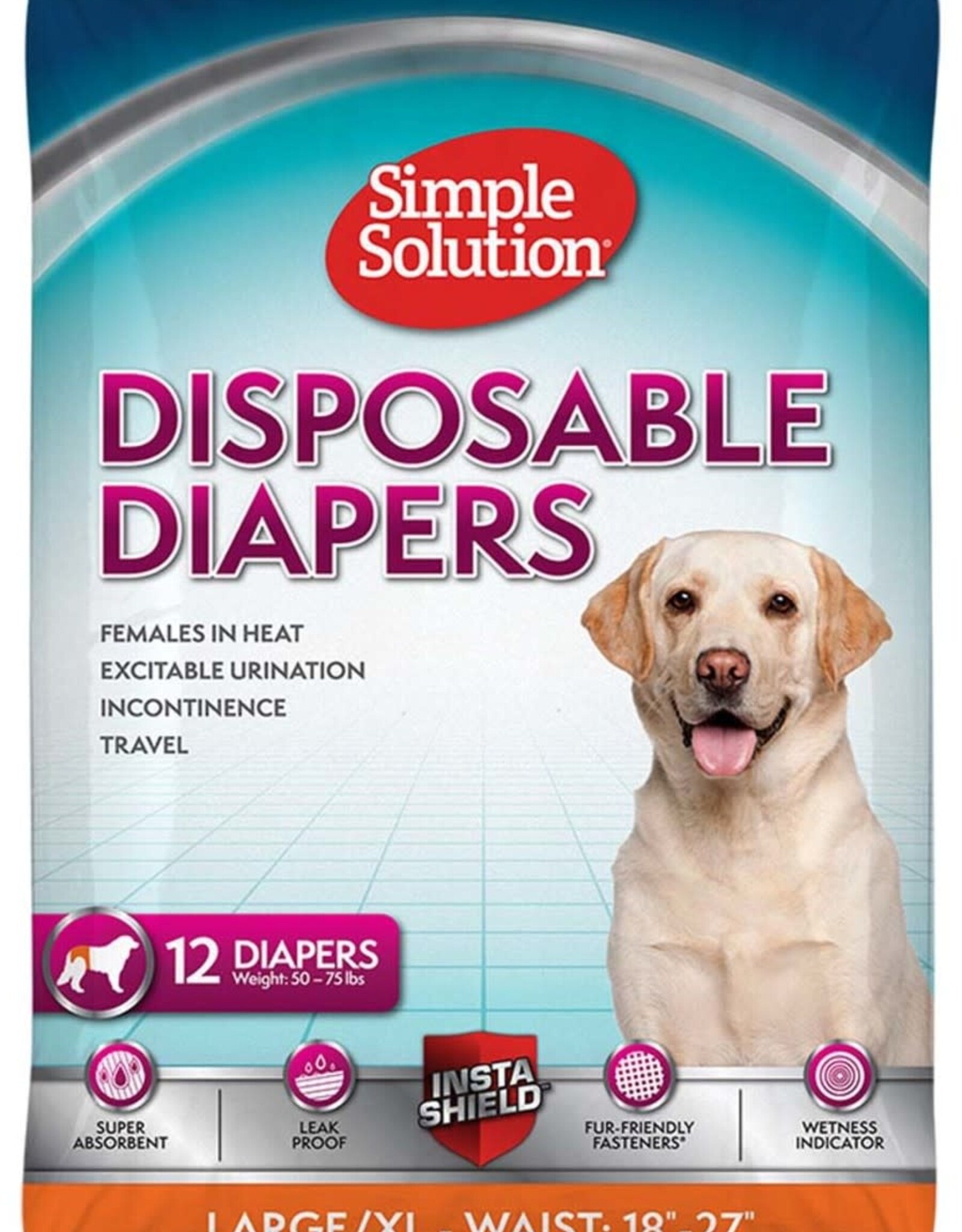 HERO PET BRANDS LLC Simple Solution Disposable Dog Diaper 12pk Large