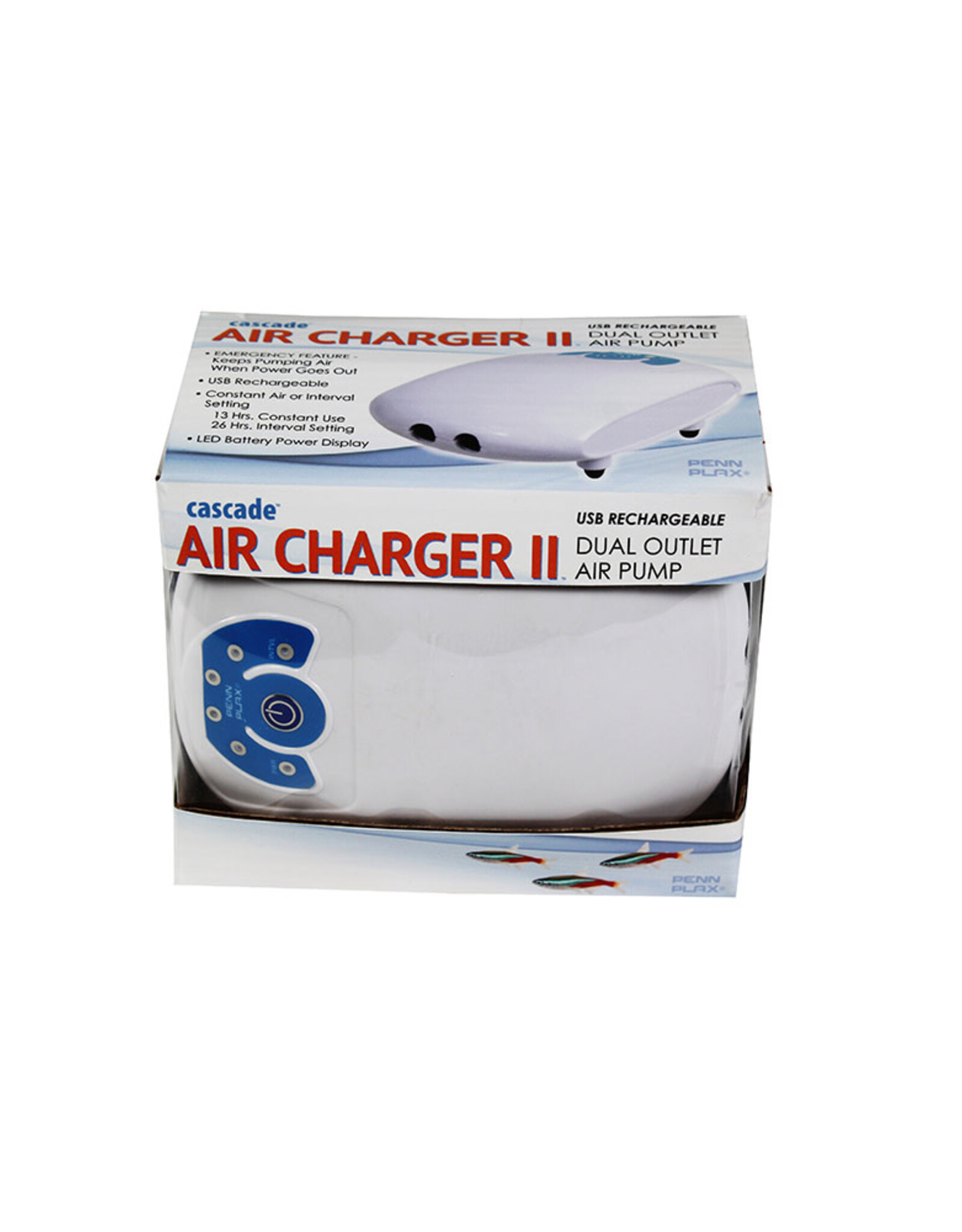 Penn-Plax RECHARGABLE BATTERY AIR PUMP Dual OUTPUT