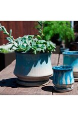 Pacific Home & Garden Verandah Lily Pots  - 5.5in Diam x 5in H - White & Blue