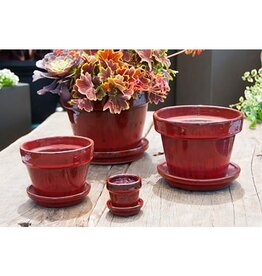 Pacific Home & Garden Verandah Standard Table Top Planters  - 2.5in Diam x 2.5in H - Red