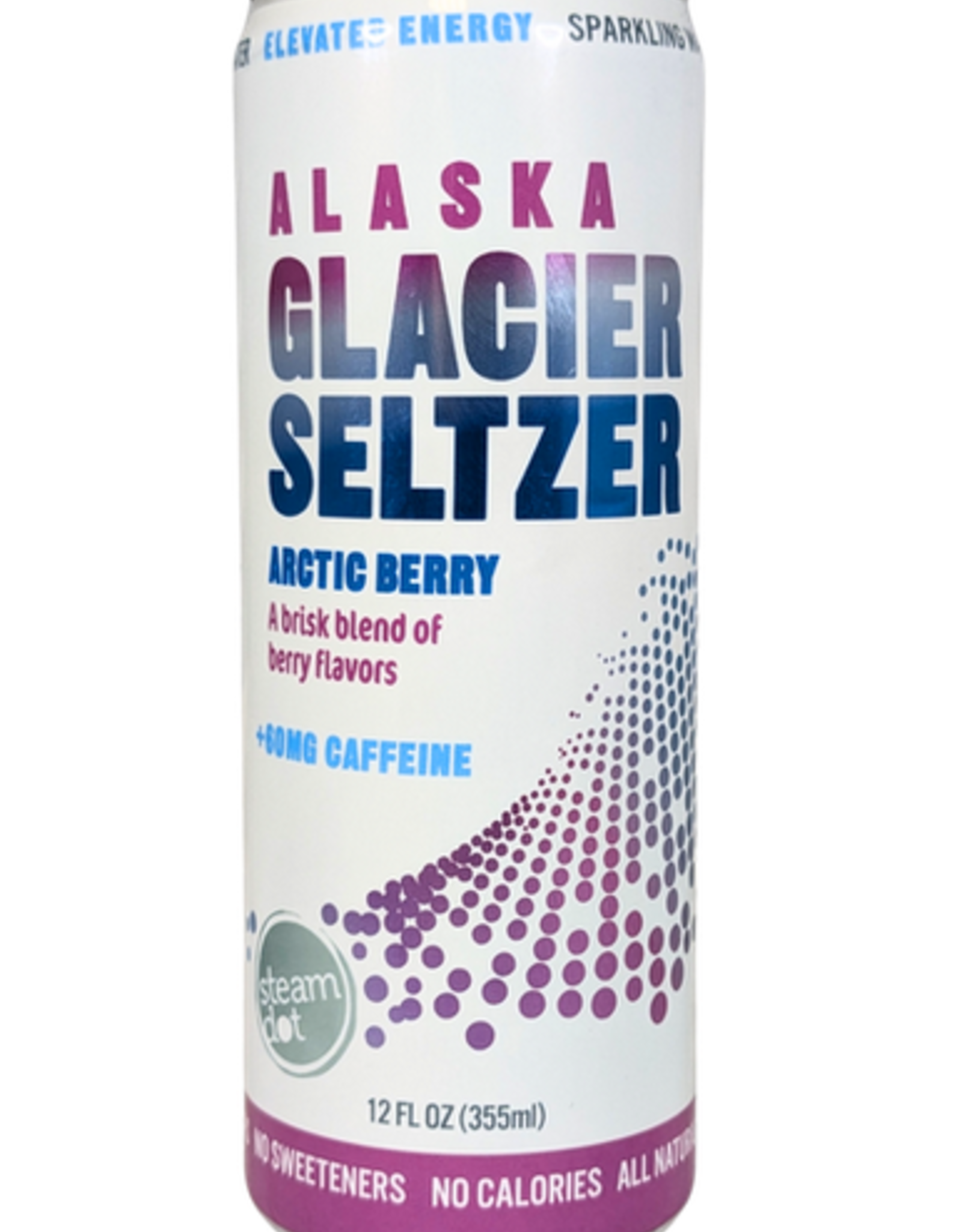 Steam Dot Alaska Glacier Seltzer, Arctic Berry, 12 fl oz