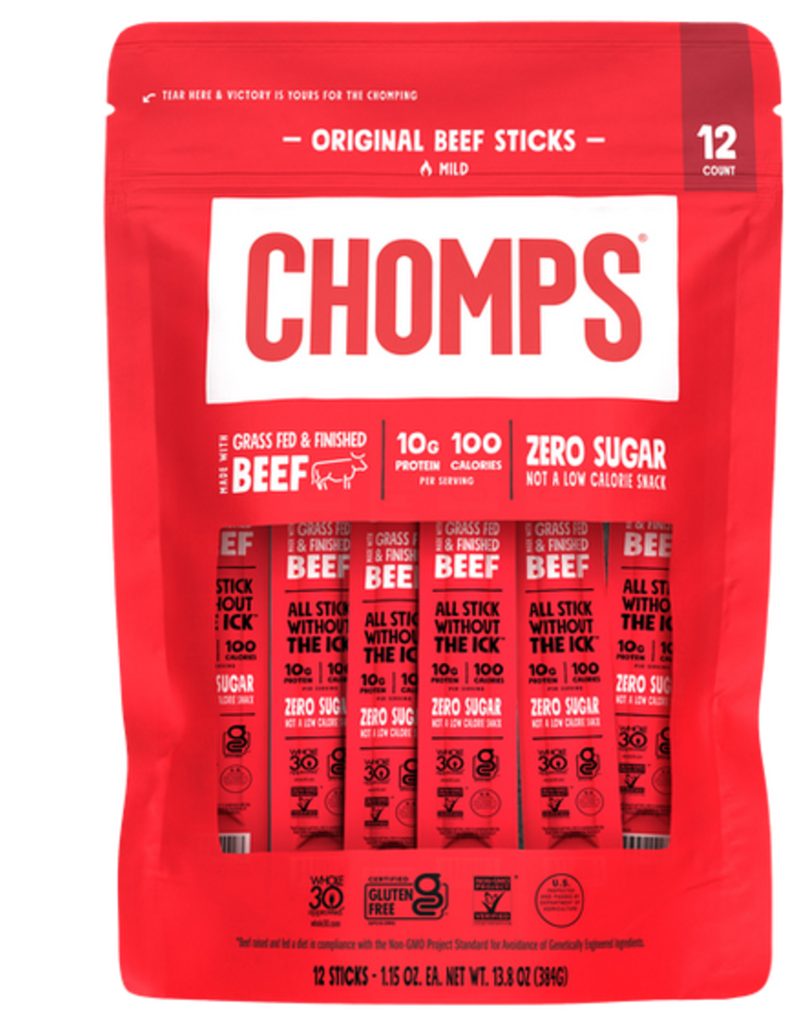 Chomps Original Beef Sticks, Mild, 1.15 oz