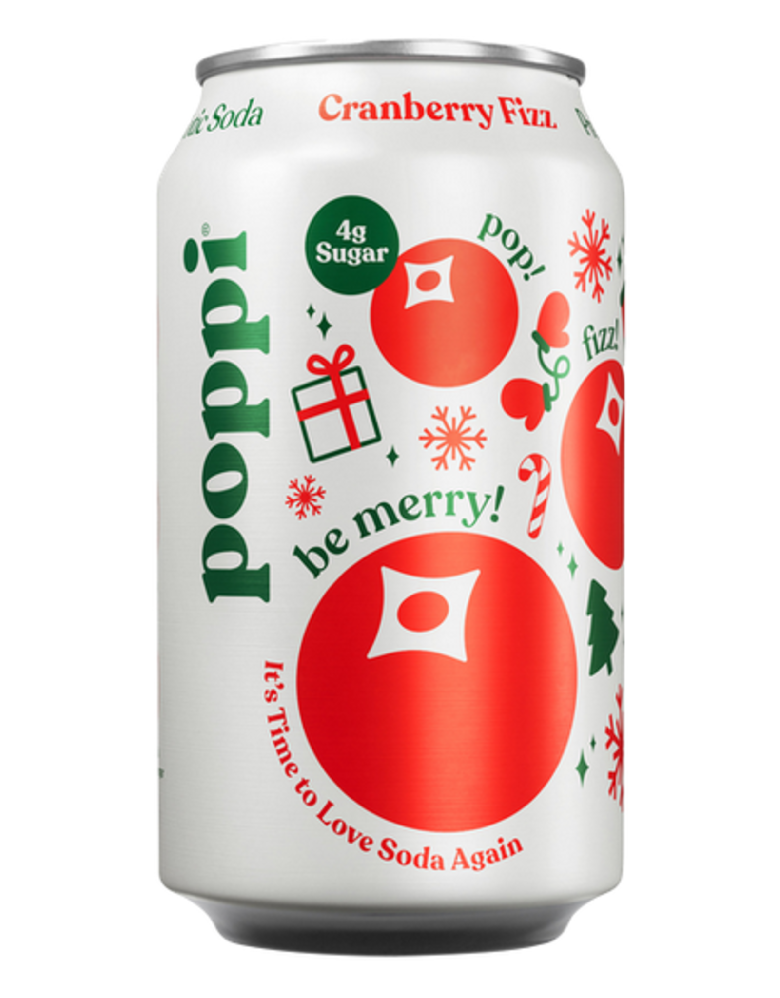 poppi Prebiotic Soda, Limited Edition Cranberry Fizz, 12 fl oz