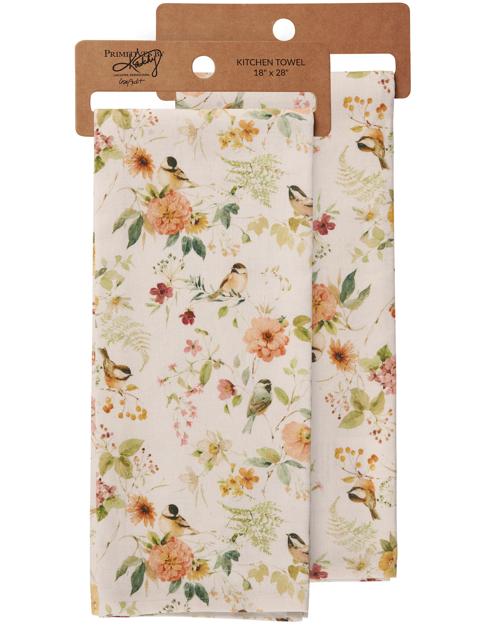 Chickadee Floral Kitchen Towel