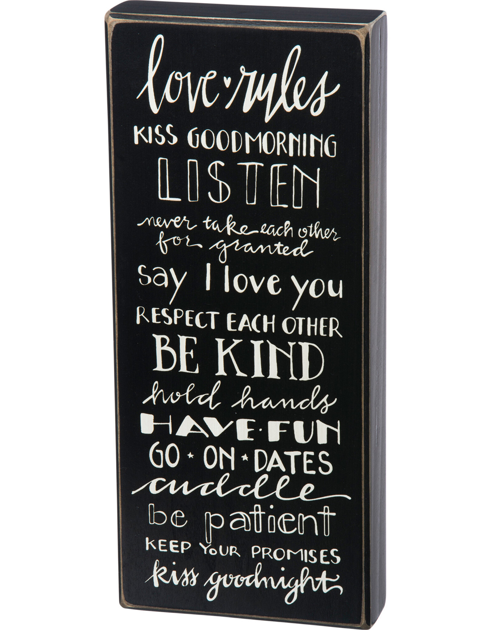 Love Rules Box Sign
