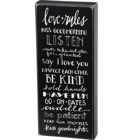 Love Rules Box Sign