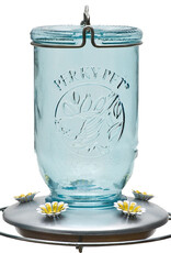 Perky-Pet® Mason Jar Hummingbird Feeder  - Blue - 32oz Capacity - 5 Feeding Ports
