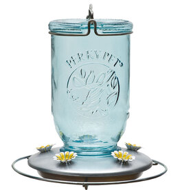 Perky-Pet® Mason Jar Hummingbird Feeder  - Blue - 32oz Capacity - 5 Feeding Ports