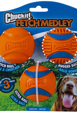 Chuckit! Chuckit! Fetch Medley Rubber Balls Fetch Dog Toy  Medium   Pack of 3  Assorted