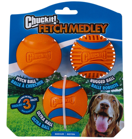 Chuckit! Chuckit! Fetch Medley Rubber Balls Fetch Dog Toy  Medium   Pack of 3  Assorted