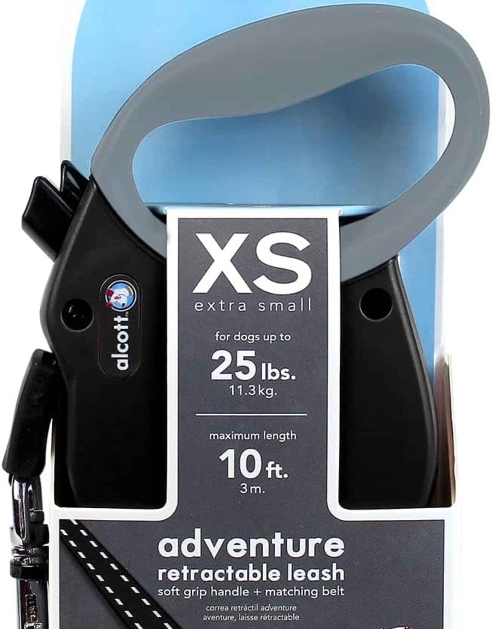 Paw-pet Adventures Alcott Adventure Retractable Leash - Black XSmall 25lb, 10 ft