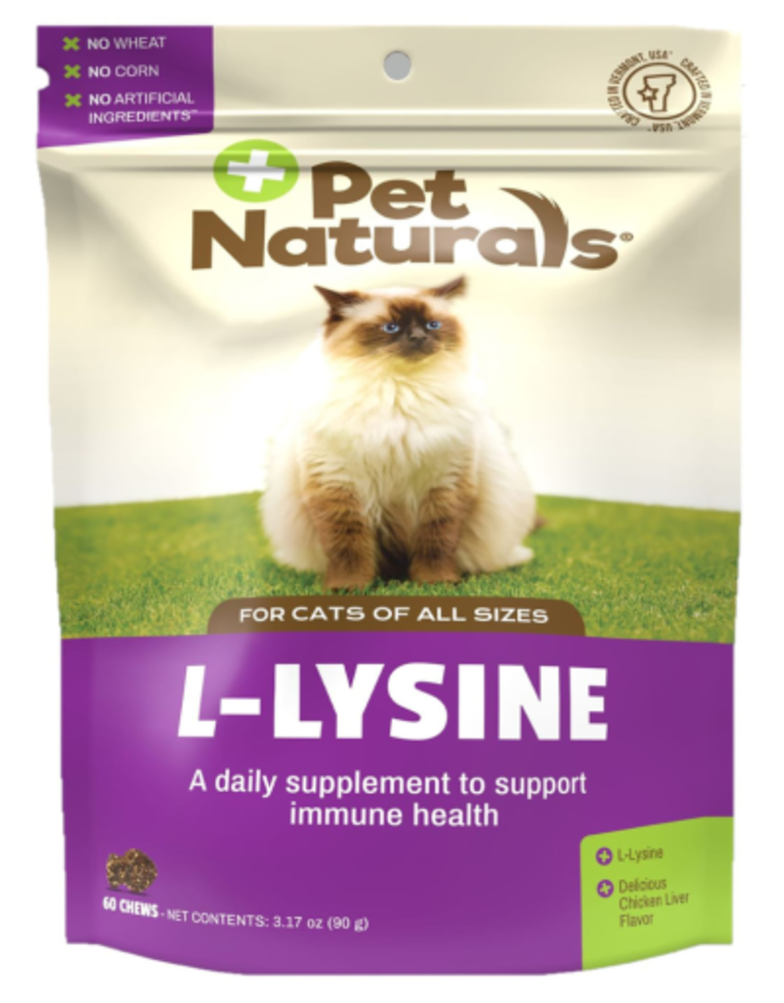 Pet Naturals Pet Naturals L-Lysine Chews  Immune Support for Cats  Chicken Liver Flavor  60 count
