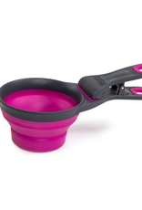 DEXAS Collapsible KlipScoop Collapsible Dry Dog Food Scoop and Dog Food Bag Clip  1c  Fuchsia