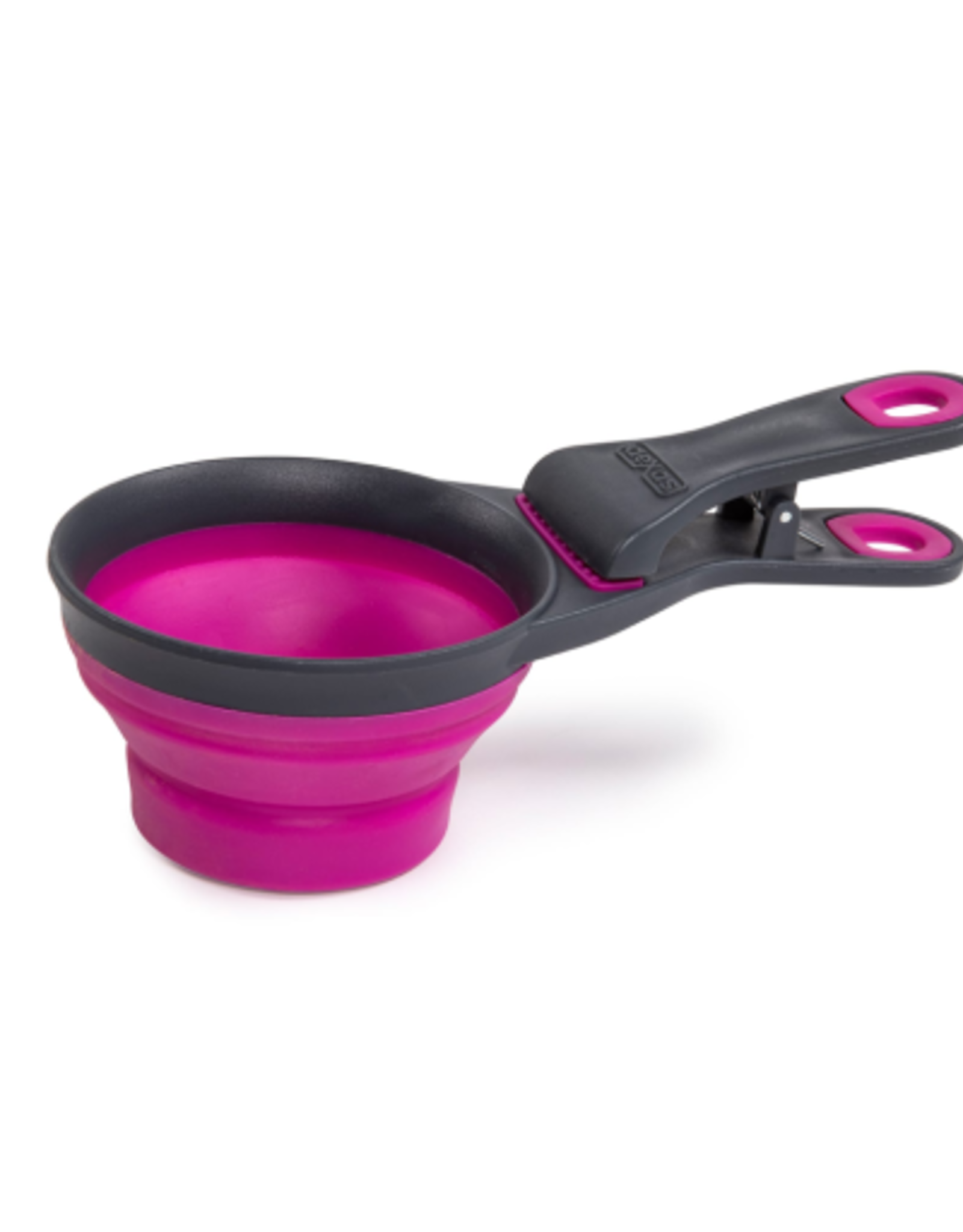 DEXAS Collapsible KlipScoop Collapsible Dry Dog Food Scoop and Dog Food Bag Clip  1c  Fuchsia
