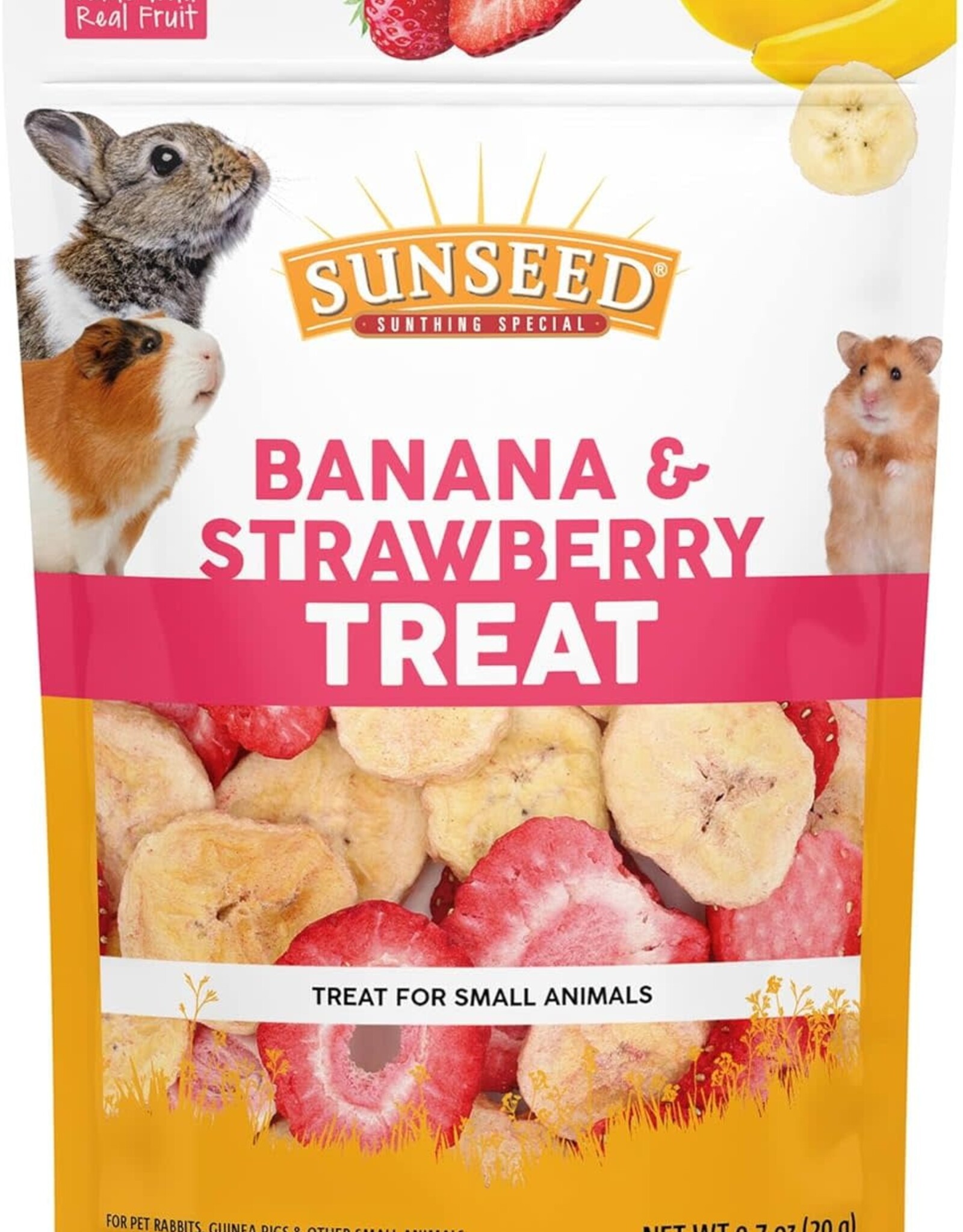 SUN SEED CO. INC. Sunseed Small Animal Treat Banana and Strawberry .7oz