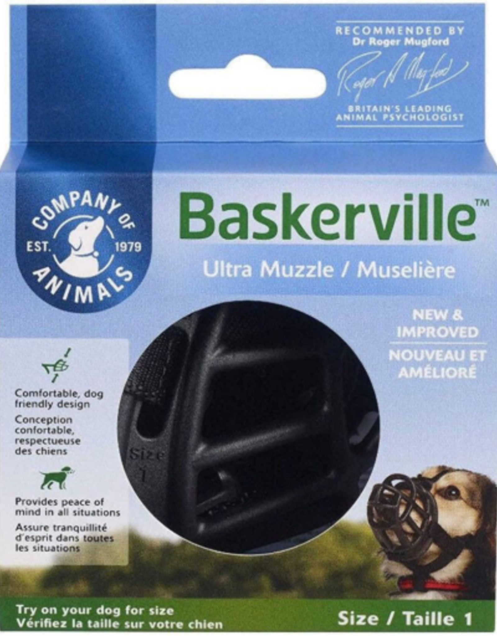 Company of Animals Baskerville Ultra Dog Muzzle - Safe Flexible Restraint with Adjustable Straps Size 2