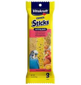 Vitakraft Vitakraft Crunch Sticks Parakeet Treat - Honey  Egg  and Apple- Pet Bird Treat Toy - Variety Pack