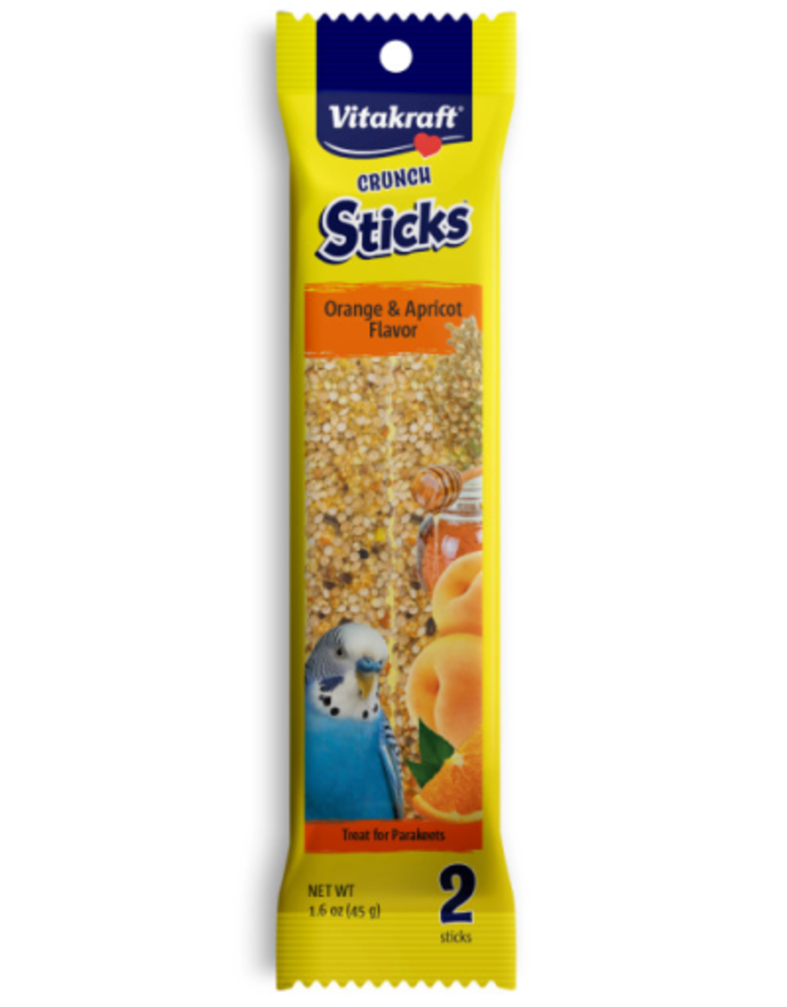 Vitakraft Vitakraft Crunch Sticks Parakeet Treat - Orange and Apricot - Pet Bird Treat Toy