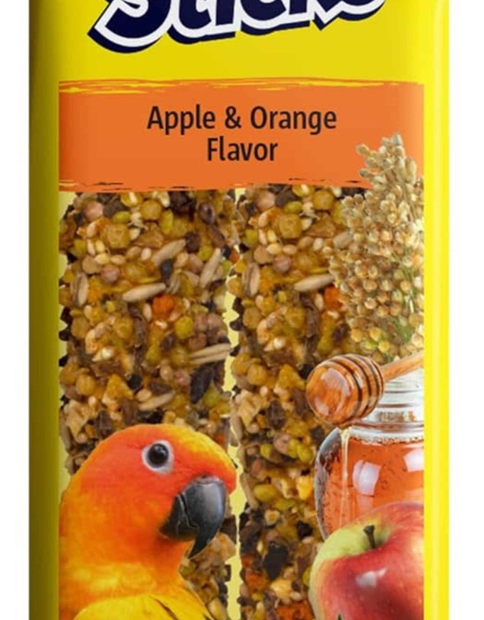Vitakraft Vitakraft Crunch Sticks Conure Treat - Apple and Orange - Pet Bird Treat Toy - 2 Sticks