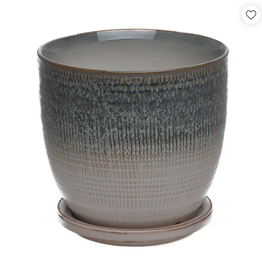 Beatrice Etched Planter 5.5" x 5", Ocean