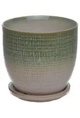 Beatrice Etched Planter 7.6" x 5", Spring Green