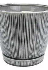 Delica Loom Pot, 8" x 7", Grey