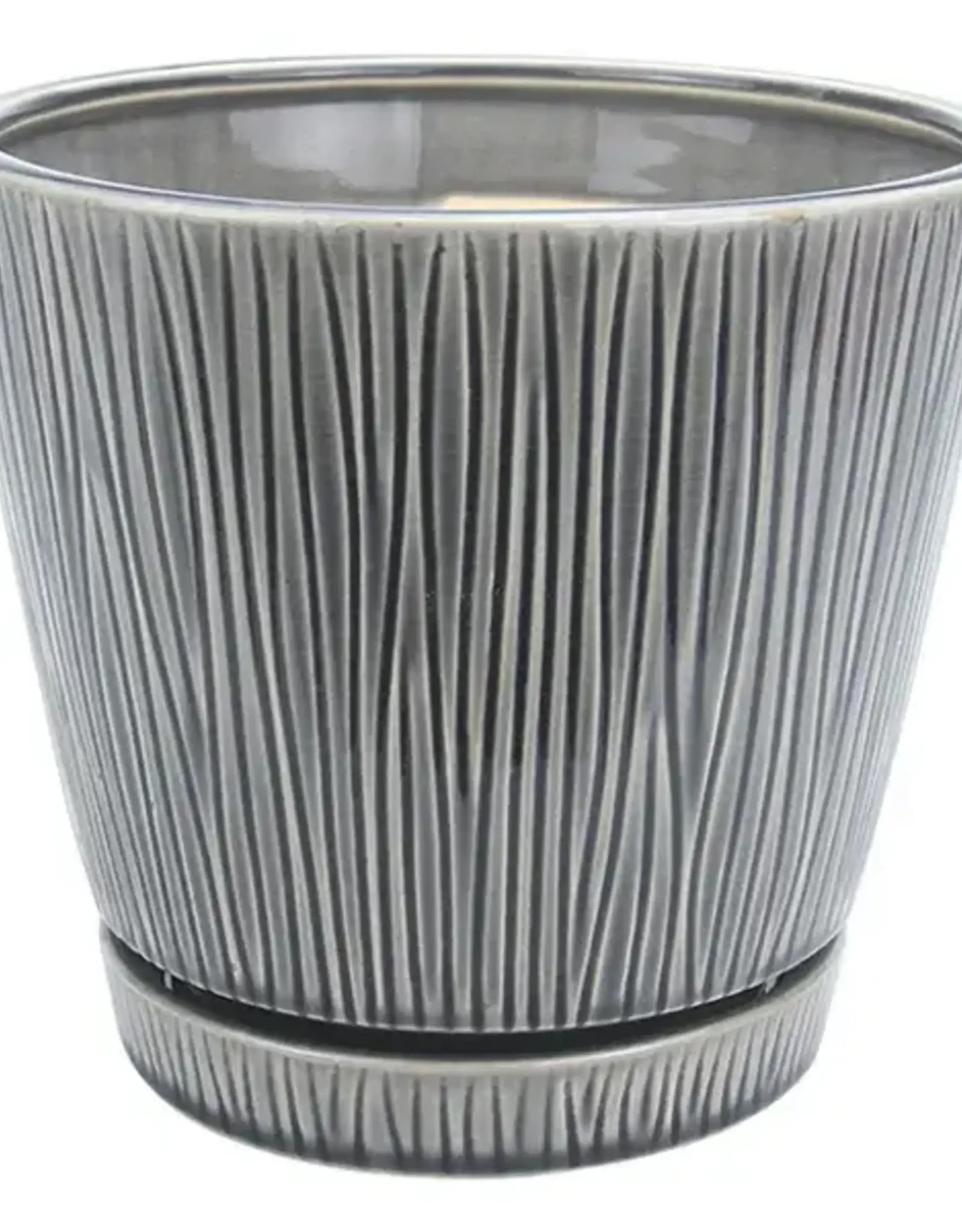 Delica Loom Pot, 8" x 7", Grey