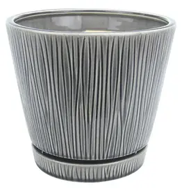 Delica Loom Pot, 8" x 7", Grey