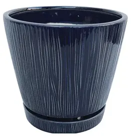 Delica Loom Pot, 6" x 5.25", Dark Denim