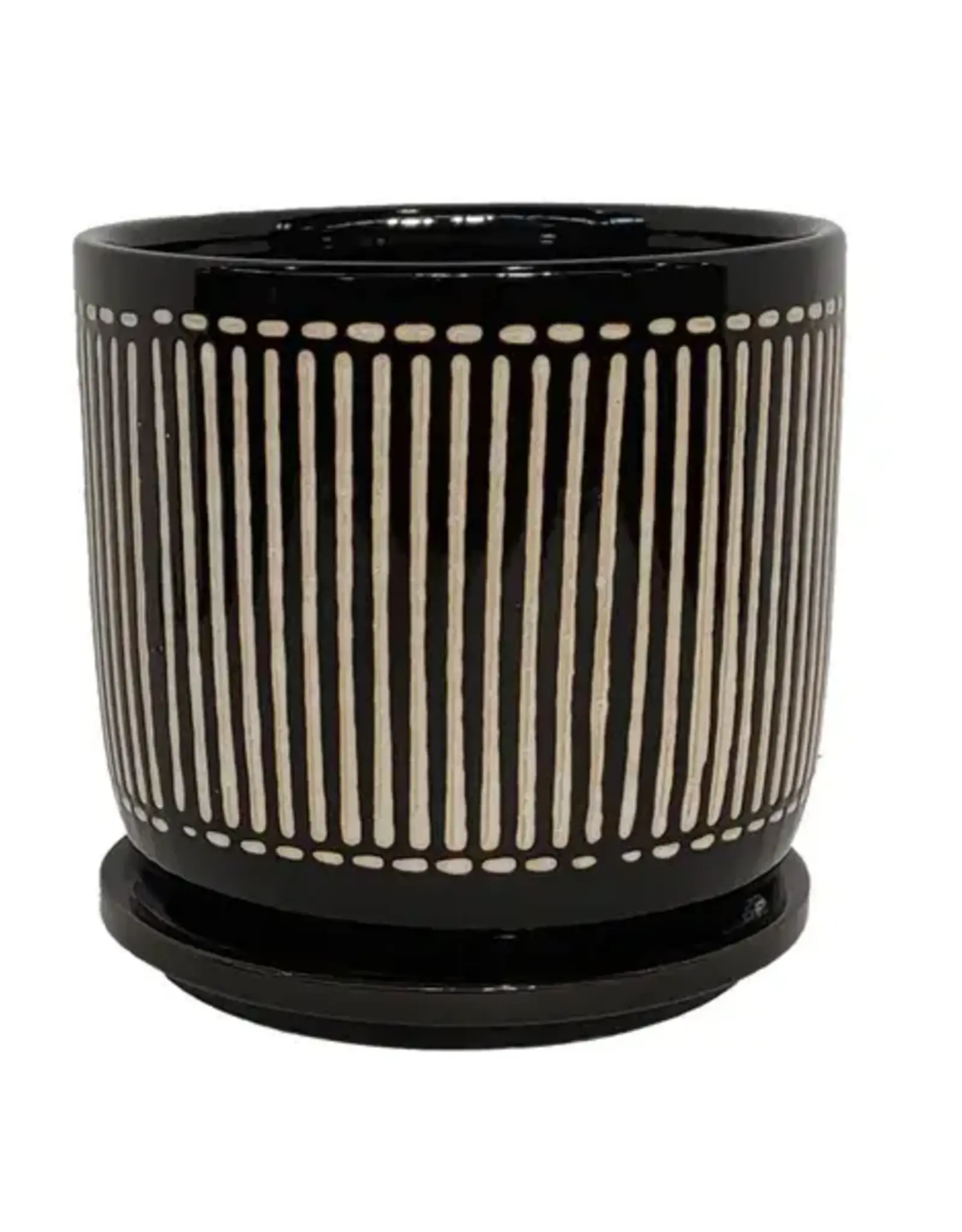 Minnetonka Pot  6'' x 5.75'', Ebony / White