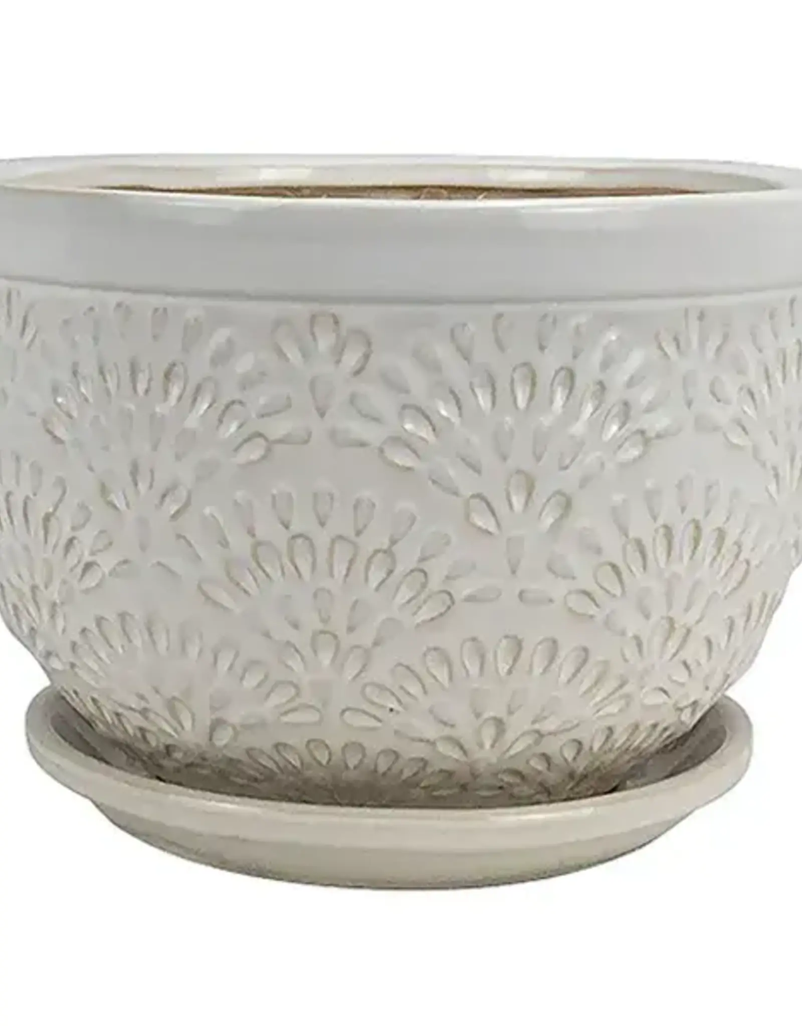 Fanfare Pot, 10" x 6.75", Bright White