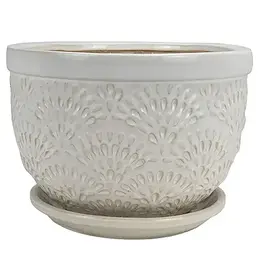 Fanfare Pot, 10" x 6.75", Bright White