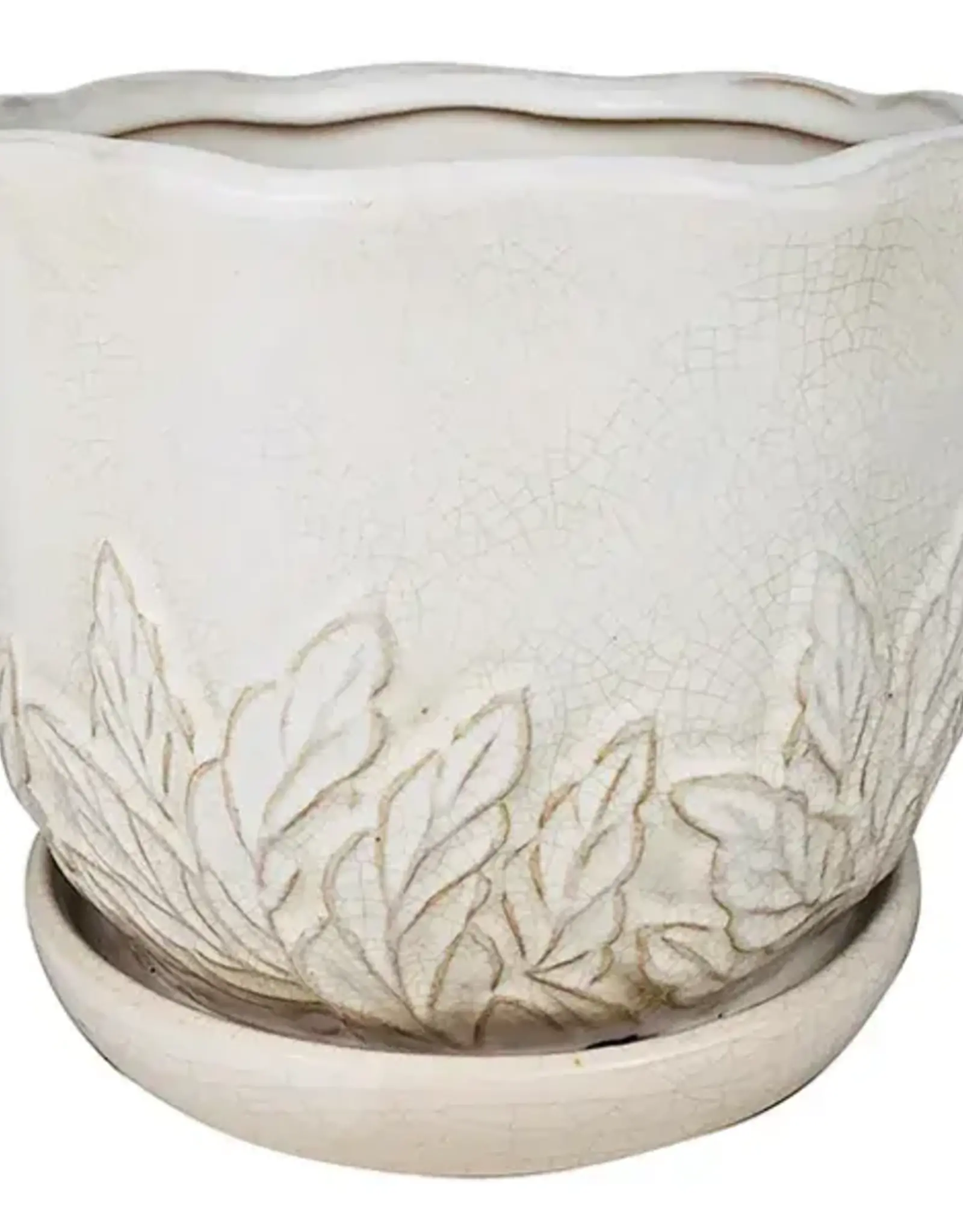 Sofia Planter, 7.25" x 6.25", White
