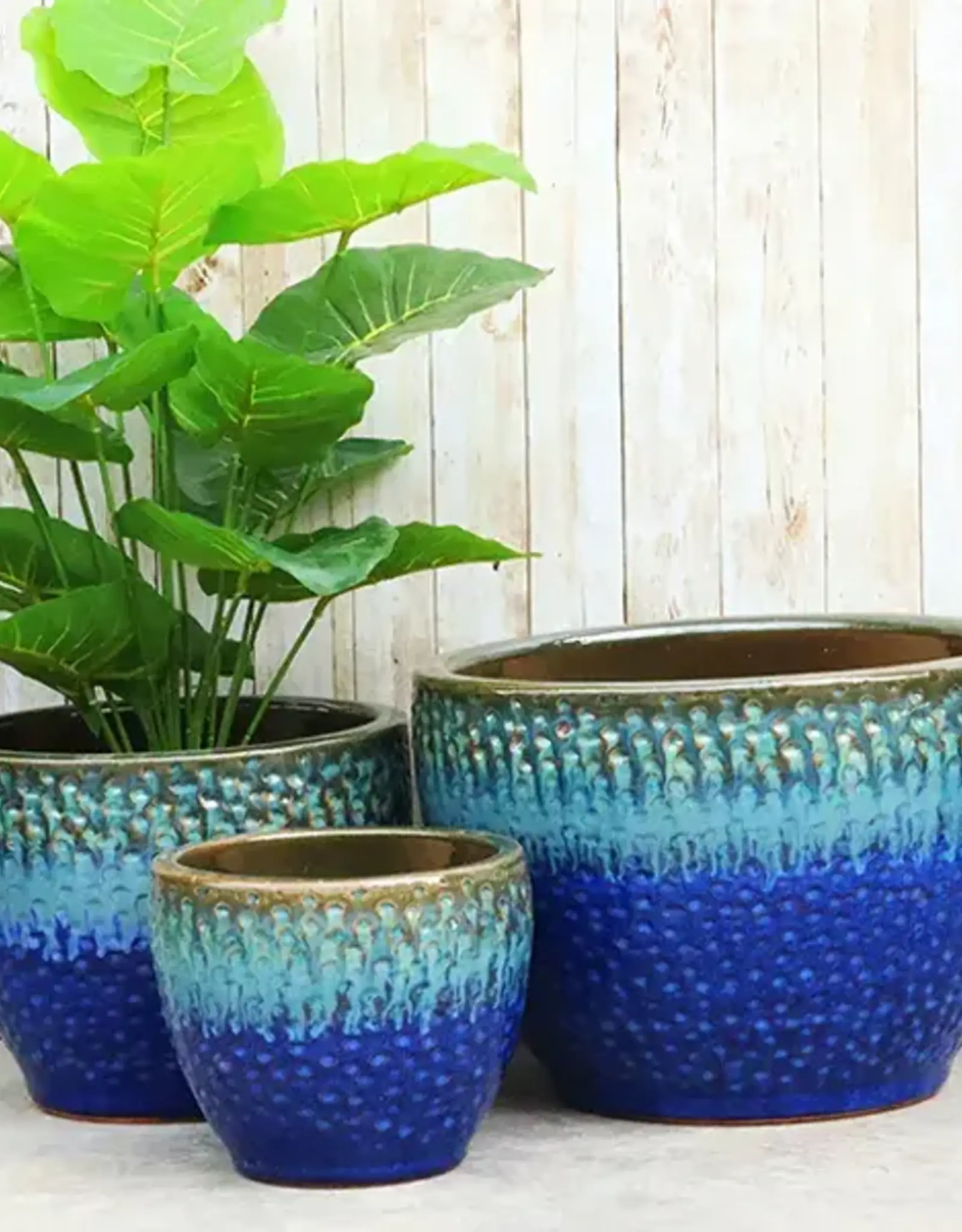 Seasponge Toga Planter Old Jade Blue 14.25x10.25