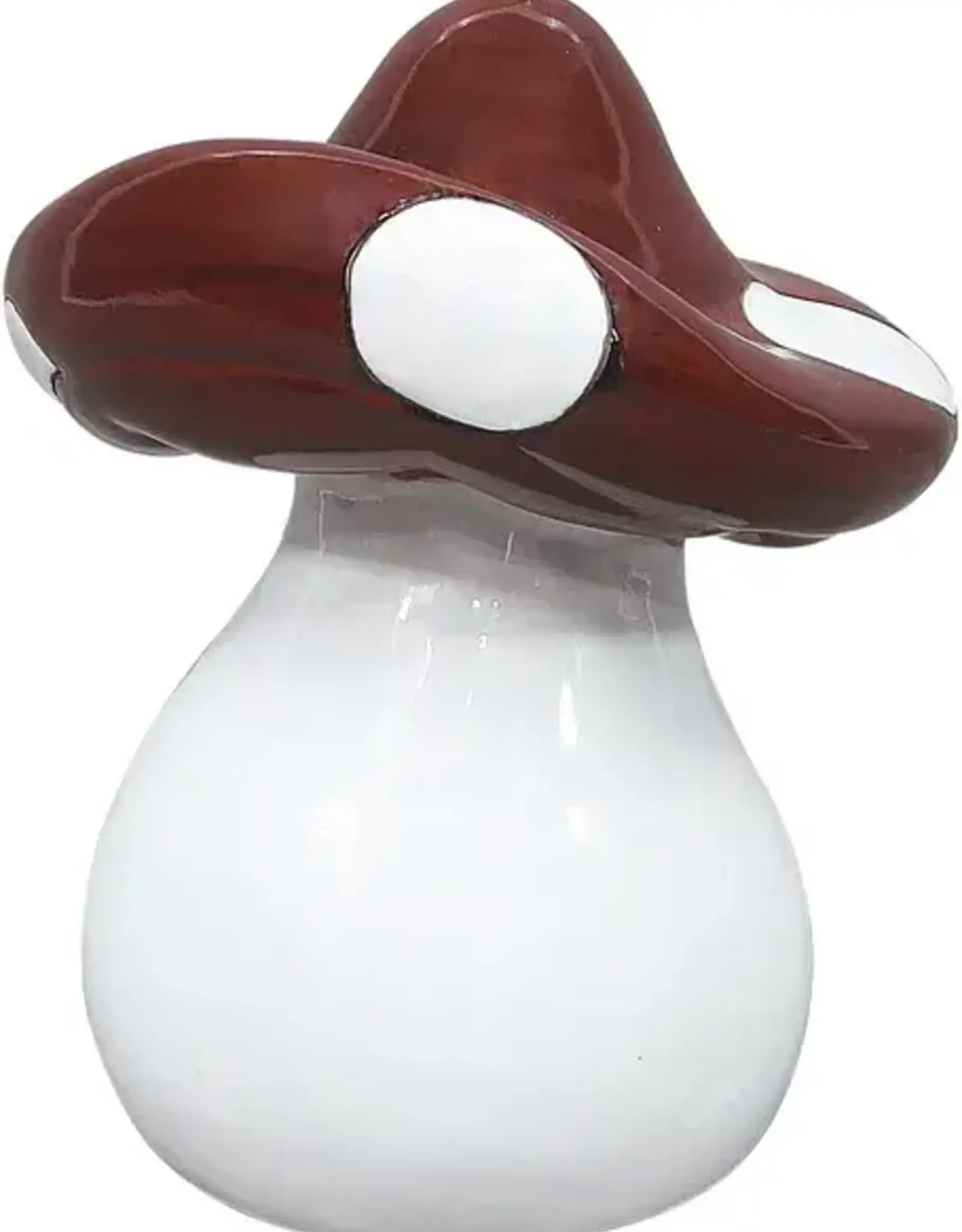 Polka Dot Mushroom, 6.25" x 9.5", Red White