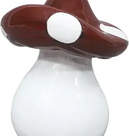 Polka Dot Mushroom, 6.25" x 9.5", Red White